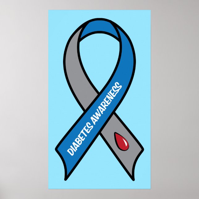 Diabetes Awareness Ribbon Poster (Front)