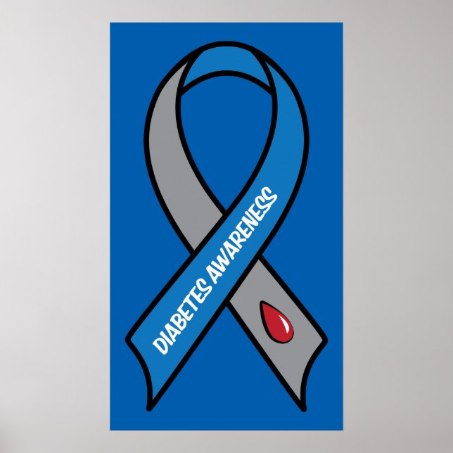 Diabetes Awareness Ribbon Poster (Front)