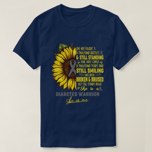 Diabetes Awareness She is A Diabetes Warrior She i T-Shirt (Design Front)
