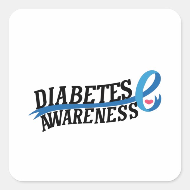 Diabetes Awareness Square Sticker (Front)