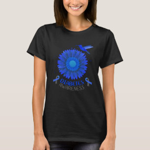 Diabetes Awareness Sunflower Hummingbird T-Shirt
