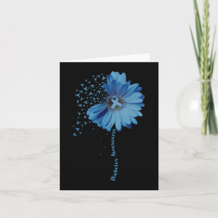 Diabetes Awareness  Sunflower Ribbon Gift  Card