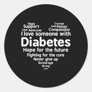 Diabetes Awareness Support Month Classic Round Sticker