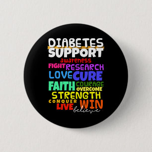 Diabetes Awareness Support Month Walk 6 Cm Round Badge