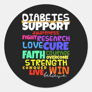 Diabetes Awareness  Support Month Walk  Classic Round Sticker