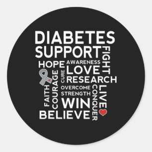 Diabetes Awareness Support Month Walk Tee Classic Round Sticker