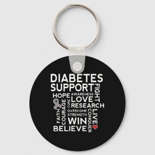 Diabetes Awareness Support Month Walk Tee Key Ring