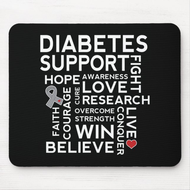 Diabetes Awareness  Support Month Walk Tee Mouse Mat (Front)