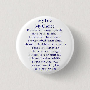 Diabetes Awareness Support My Life Poem Pins