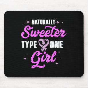 Diabetes Awareness Sweeter Type One Girl Gift Tee Mouse Mat