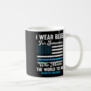 Diabetes Awareness T1d Support American Flag Blue  Coffee Mug
