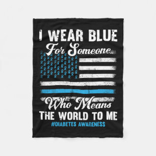 Diabetes Awareness T1d Support American Flag Blue Fleece Blanket