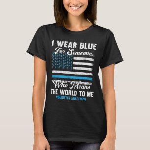 Diabetes Awareness T1d Support American Flag Blue T-Shirt