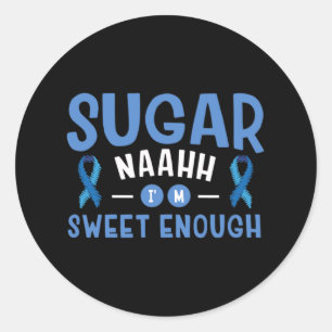 Diabetes Awareness Type 1 2 - Diabetic T1D T2D 5 Classic Round Sticker