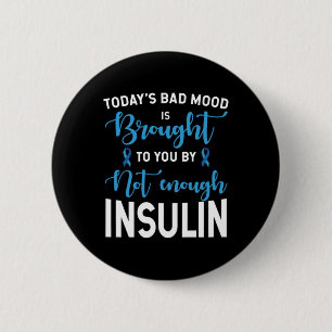 Diabetes Awareness Type 1 2 - Diabetic T1d T2d 9  6 Cm Round Badge