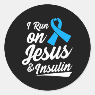 Diabetes Awareness Type 1 2 - Diabetic T1D T2D  Classic Round Sticker