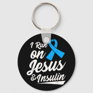 Diabetes Awareness Type 1 2 - Diabetic T1d T2d Key Ring