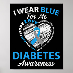 Diabetes Awareness Type 1 2 In November We Wear Bl Poster