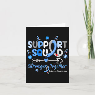 Diabetes Awareness Type 1 2 Women Kids Support Squ Card