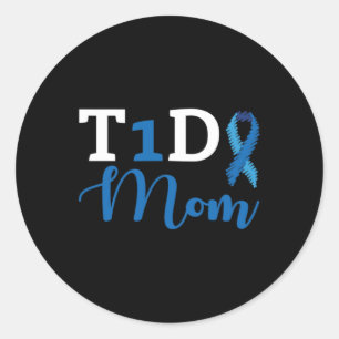 Diabetes Awareness Type 1 - Diabetic T1D Mum 1 Classic Round Sticker