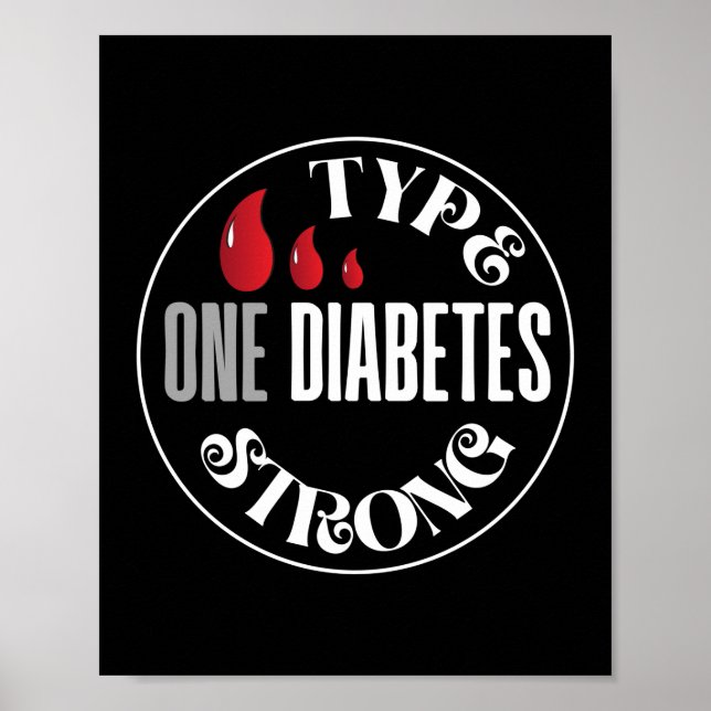 Diabetes Awareness Type One Diabetes Strong Poster (Front)