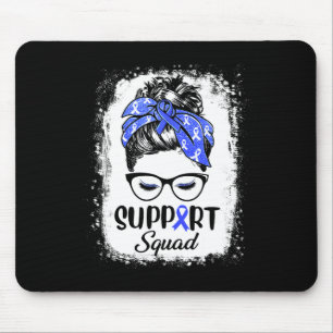 Diabetes Awareness Women Face Messy Bun Hair Ribbo Mouse Mat