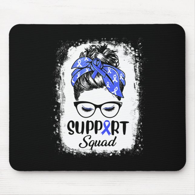 Diabetes Awareness Women Face Messy Bun Hair Ribbo Mouse Mat (Front)