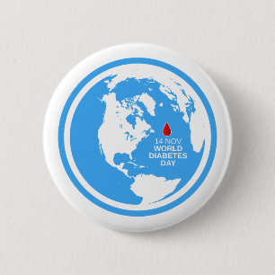 Diabetes Awareness World Diabetes Day 14 November 6 Cm Round Badge