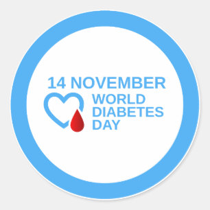 Diabetes Awareness World Diabetes Day 14 November Classic Round Sticker
