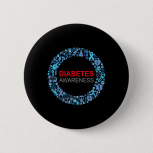 Diabetes Awareness World Diabetes Day  6 Cm Round Badge