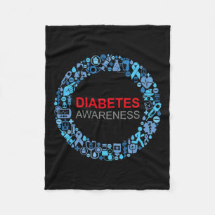Diabetes Awareness World Diabetes Day Fleece Blanket
