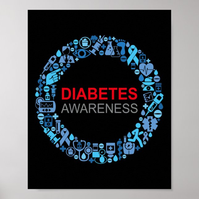 Diabetes Awareness World Diabetes Day  Poster (Front)
