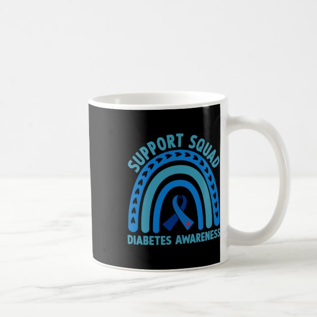 Diabetes Blue Support Squad Diabetes Awareness  Coffee Mug (Right)