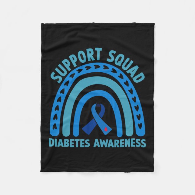 Diabetes Blue Support Squad Diabetes Awareness  Fleece Blanket (Front)