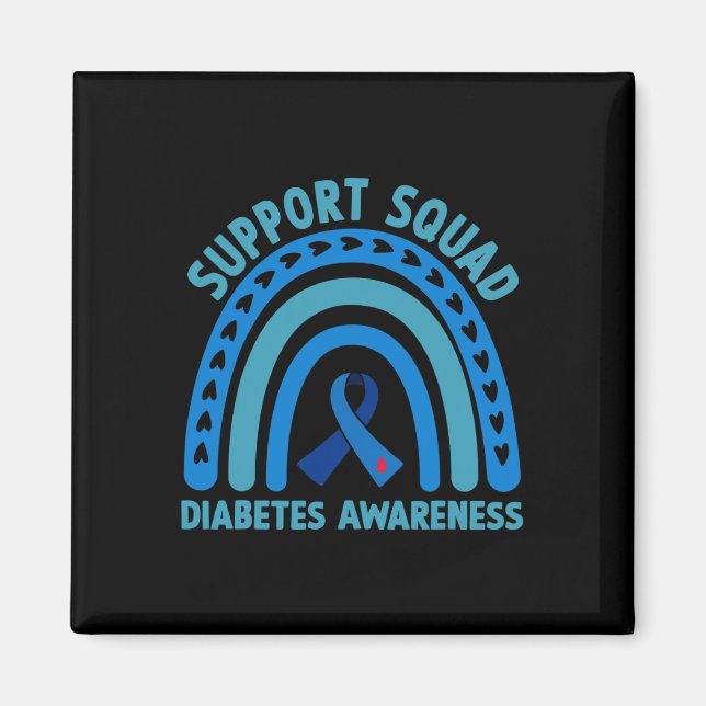 Diabetes Blue Support Squad Diabetes Awareness  Magnet (Front)