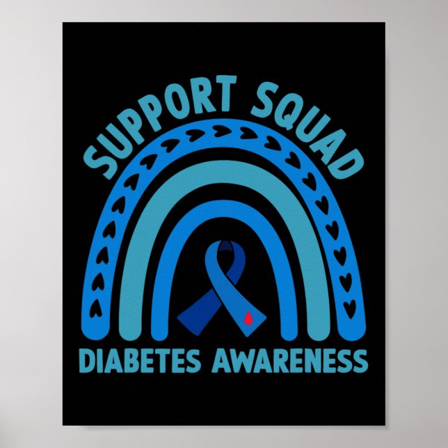 Diabetes Blue Support Squad Diabetes Awareness  Poster (Front)