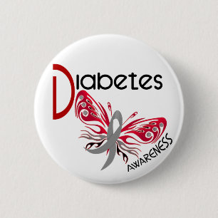 Diabetes BUTTERFLY 3 6 Cm Round Badge