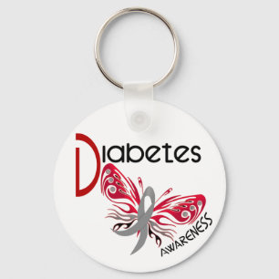 Diabetes BUTTERFLY 3 Key Ring