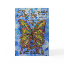 Diabetes Butterfly with Awareness Poem Note Cards