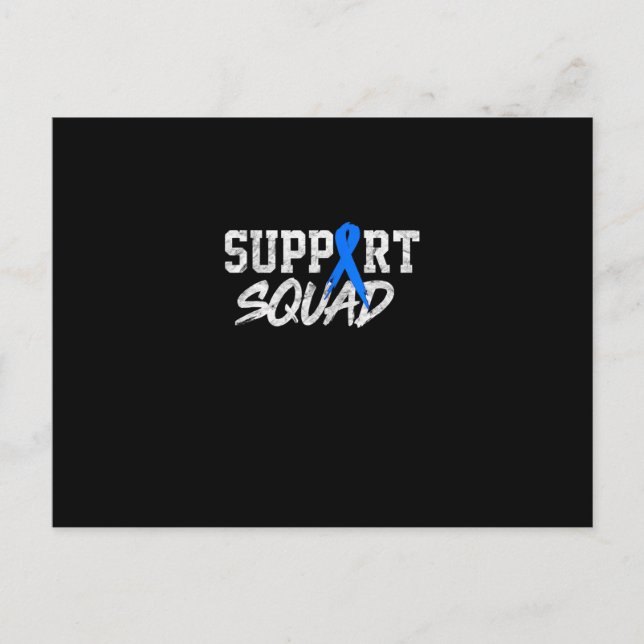 Diabetes Cancer Awareness Month Support Squad Blue Postcard (Front)