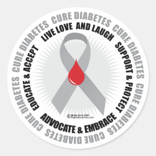 Diabetes Circle Classic Round Sticker