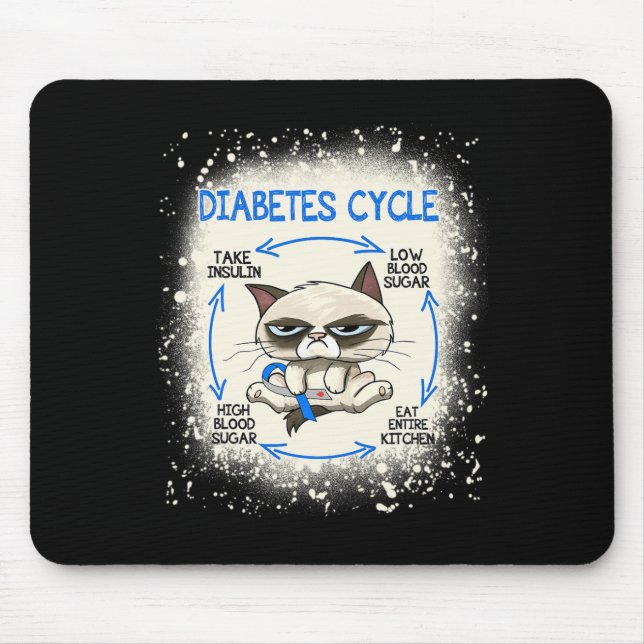 Diabetes Cycle Diabetes Awareness Fun Cat  Mouse Mat (Front)