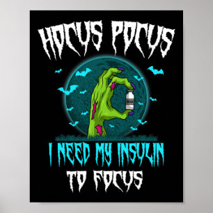 Diabetes Diabetic Patient Type 1 2 Halloween Party Poster