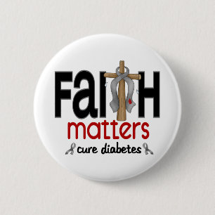 Diabetes Faith Matters Cross 1 6 Cm Round Badge