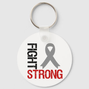 Diabetes Fight Strong Ribbon Key Ring