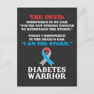 Diabetes Fighter Diabetic Type 1 T1D Insulin Postcard