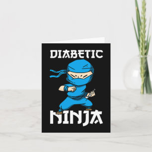 Diabetes Fighter Ninja T1D Diabetic Awareness Mont Card