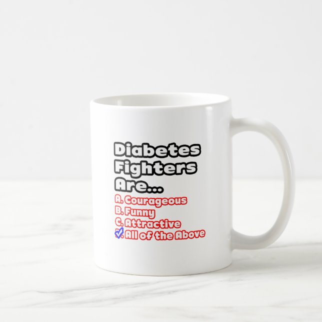 Diabetes Fighter Quiz Coffee Mug (Right)