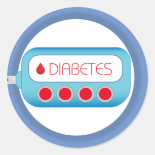 Diabetes Glucometer Graphic Classic Round Sticker