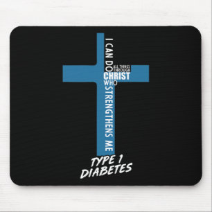 Diabetes I Can Do All Things Through Jesus T1D Sup Mouse Mat
